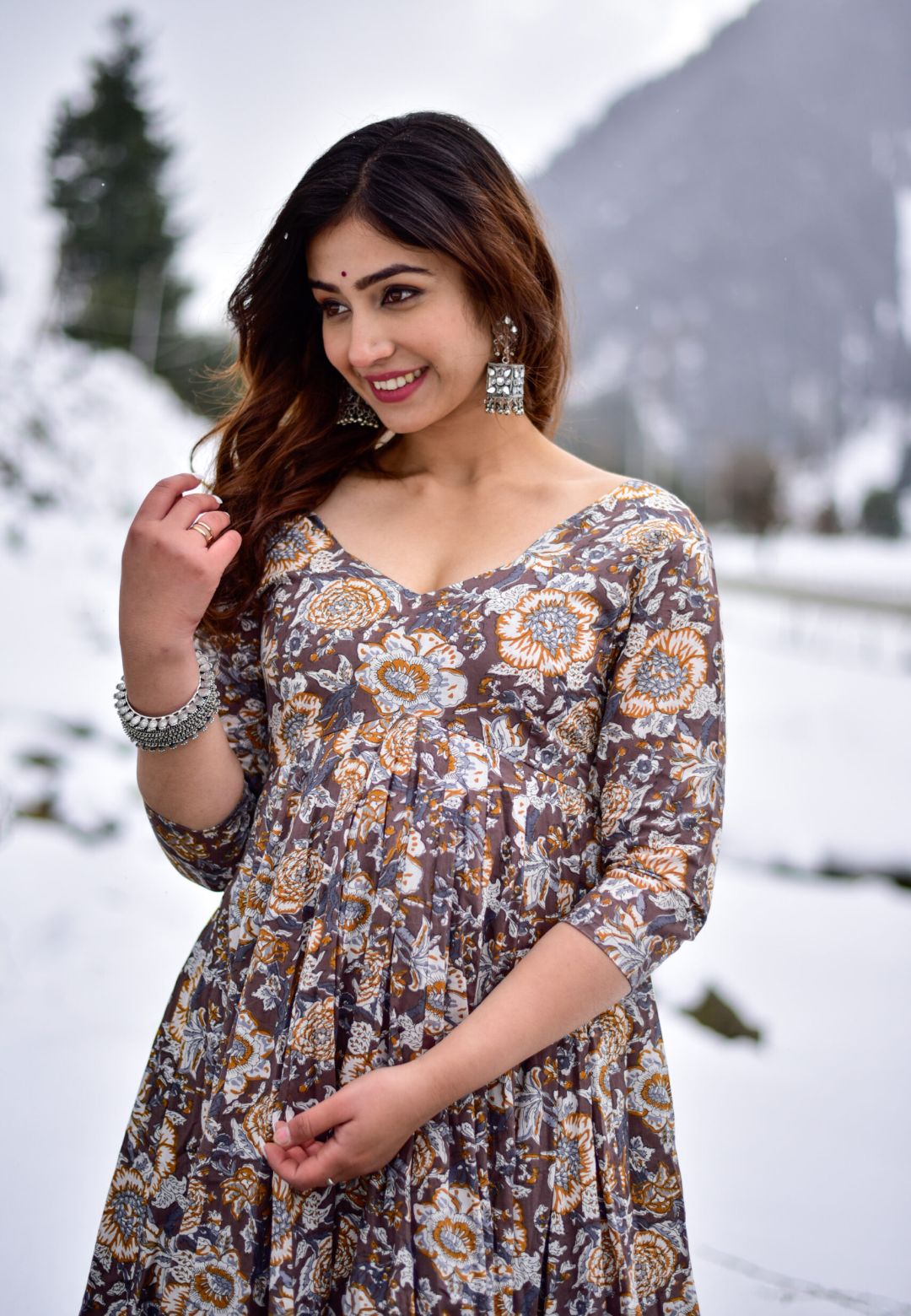 GREY KALAMKARI COTTON KURTA SET