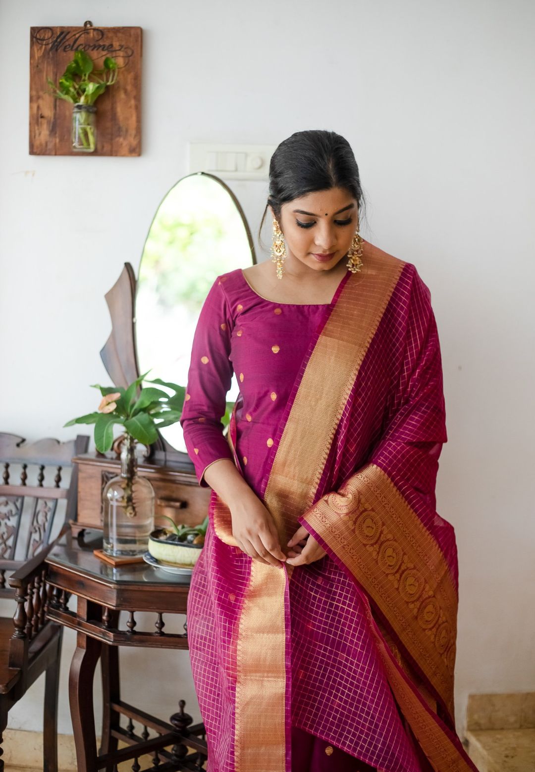 MAGENTA SAATVIKA KURTA SET