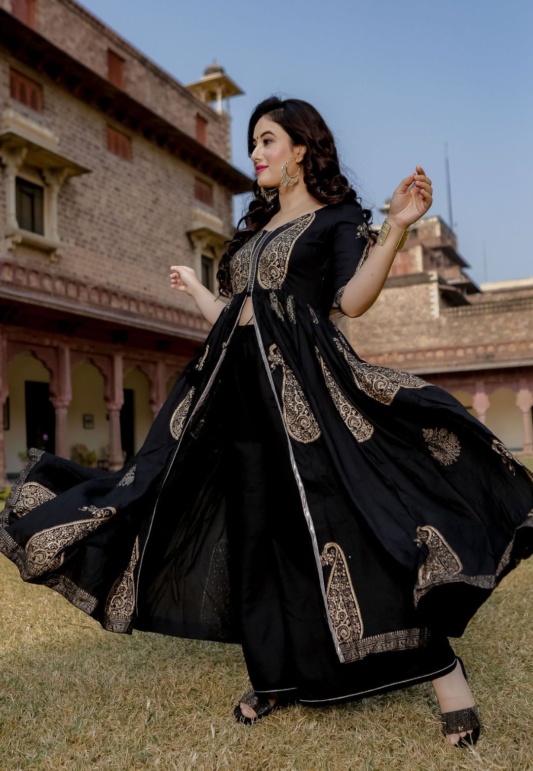 BLACK BELLA MUGHAL HANDBLOCK SET
