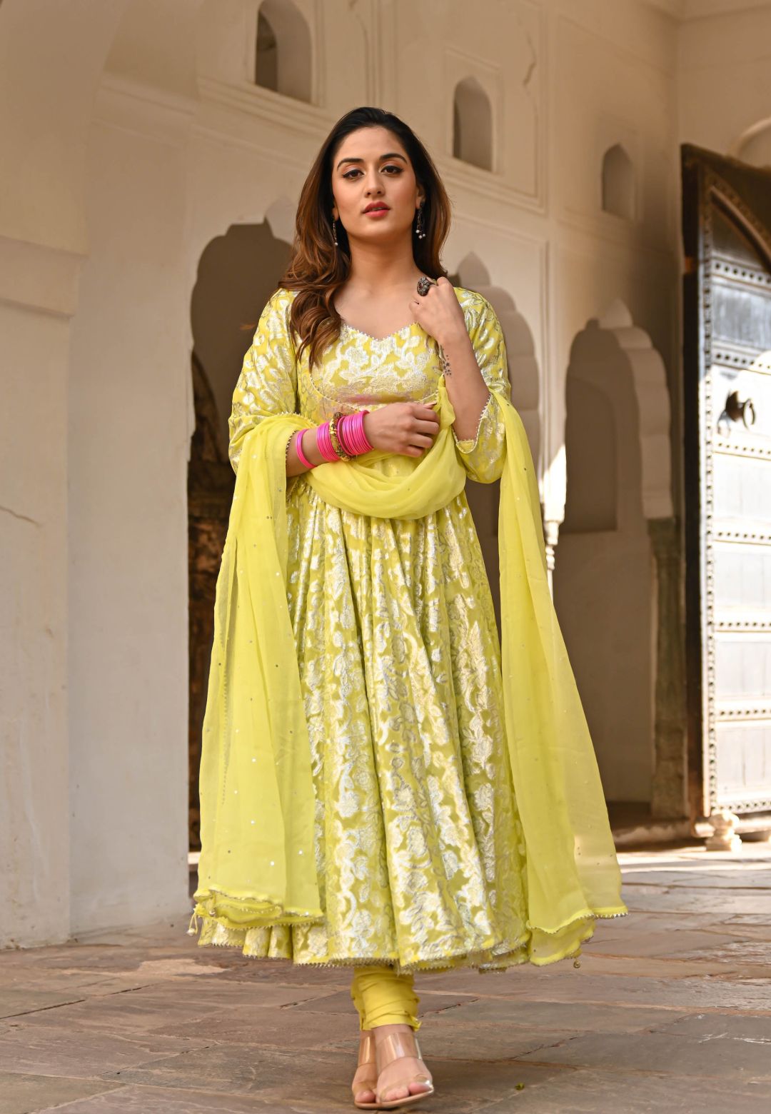 YELLOW GULSHAAN ANARKALI SET