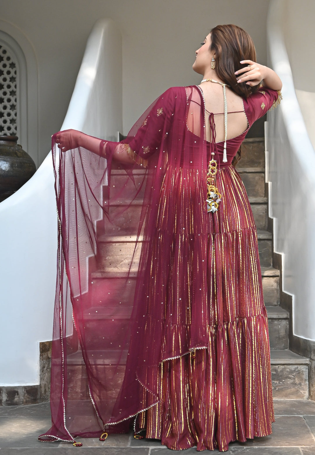 AFZA MAROON ANARKALI