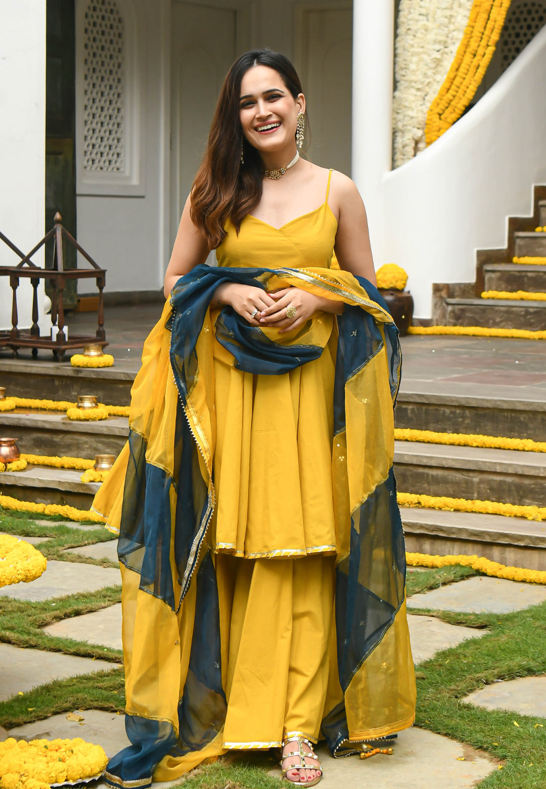 YELLOW VRINDAVAN SUIT SET