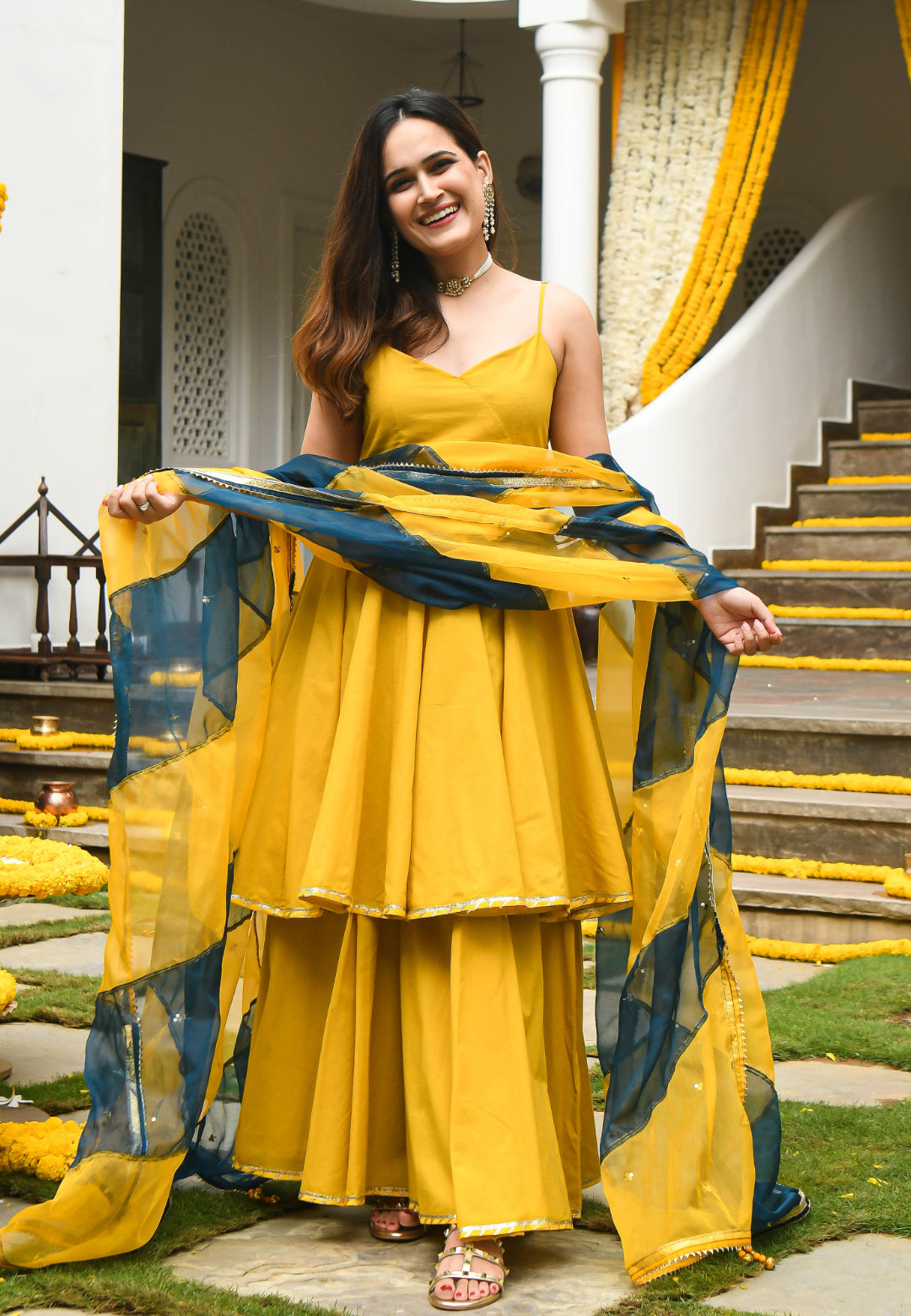 YELLOW VRINDAVAN SUIT SET