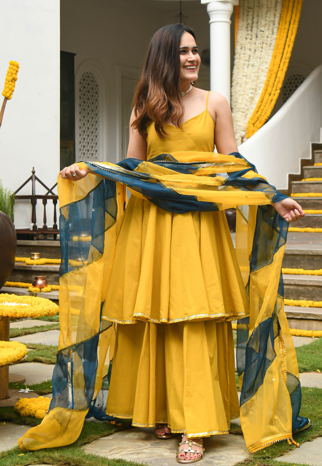 YELLOW VRINDAVAN SUIT SET
