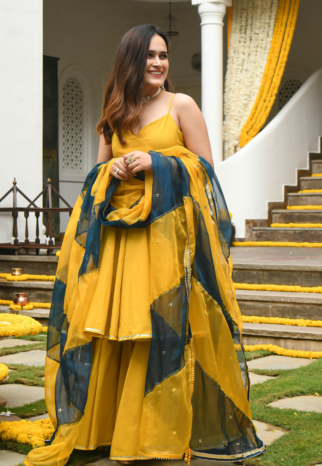 YELLOW VRINDAVAN SUIT SET