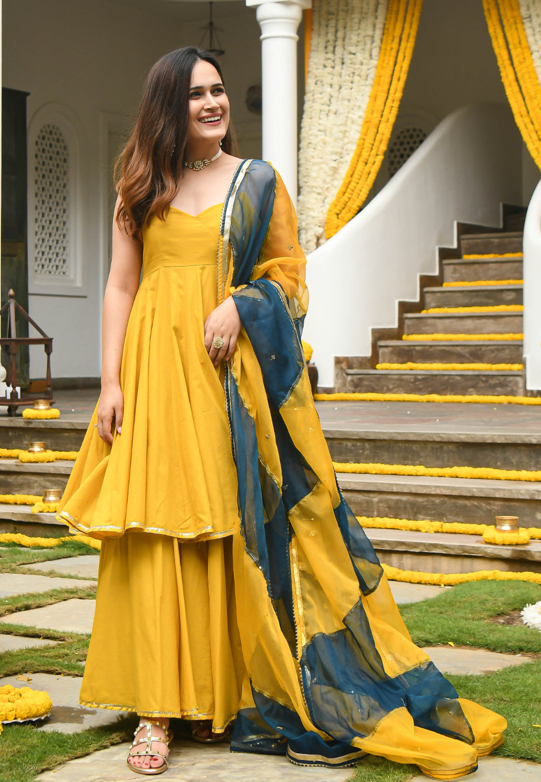 YELLOW VRINDAVAN SUIT SET