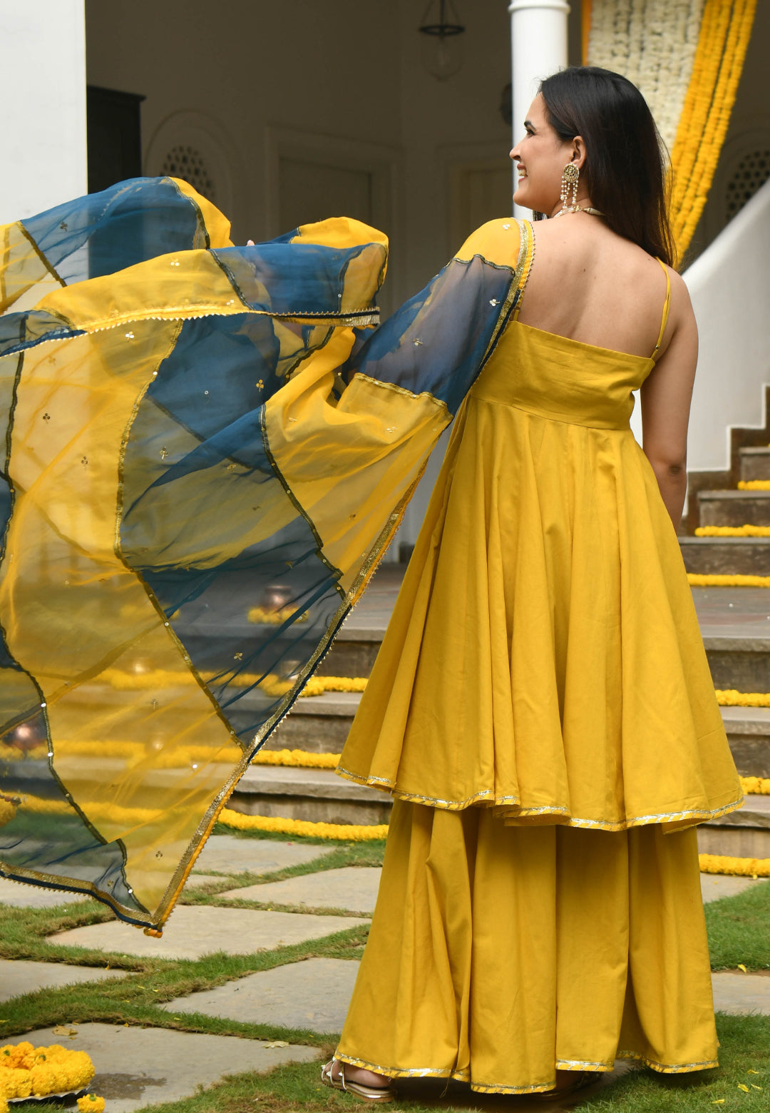 YELLOW VRINDAVAN SUIT SET