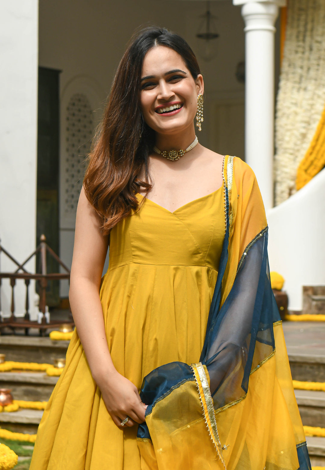 YELLOW VRINDAVAN SUIT SET