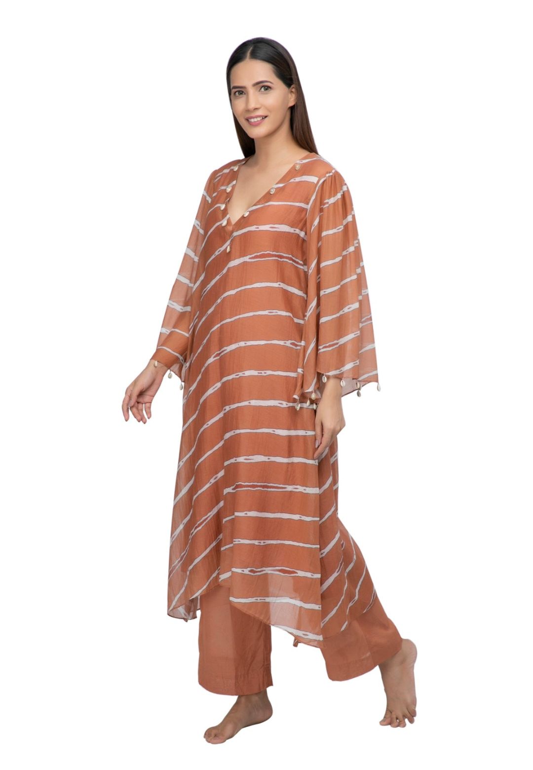 LEHERIYA BROWN CHANDERI COORD SET