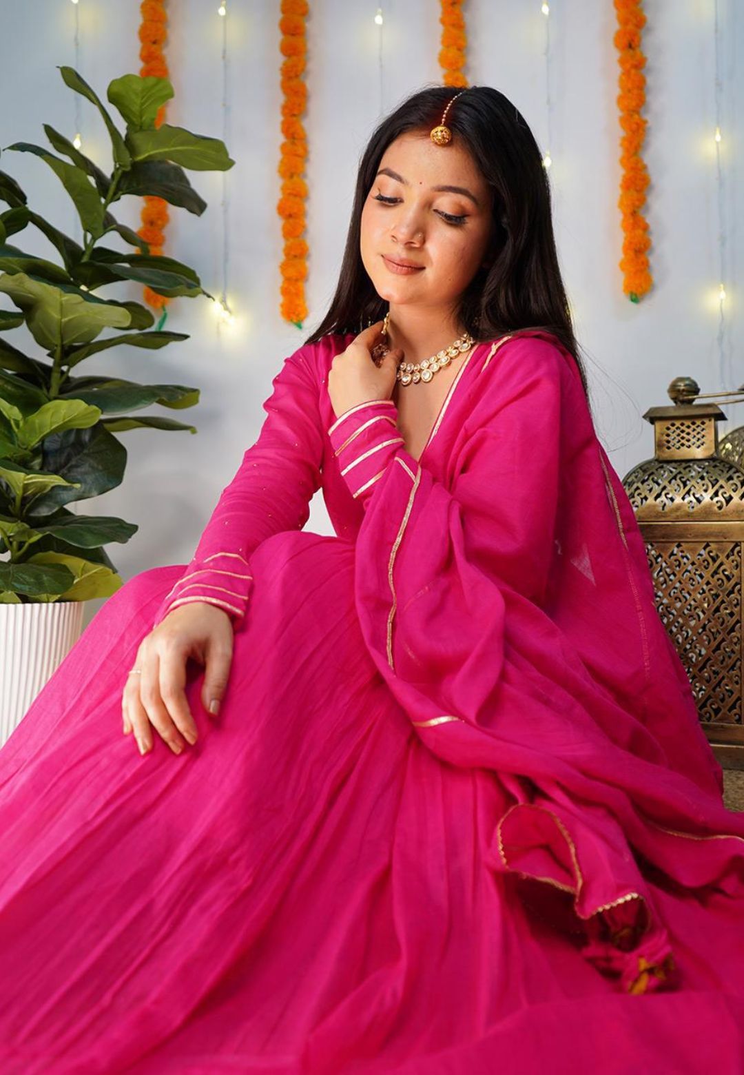 RANI PINK MANIKA ANARKALI SUIT SET