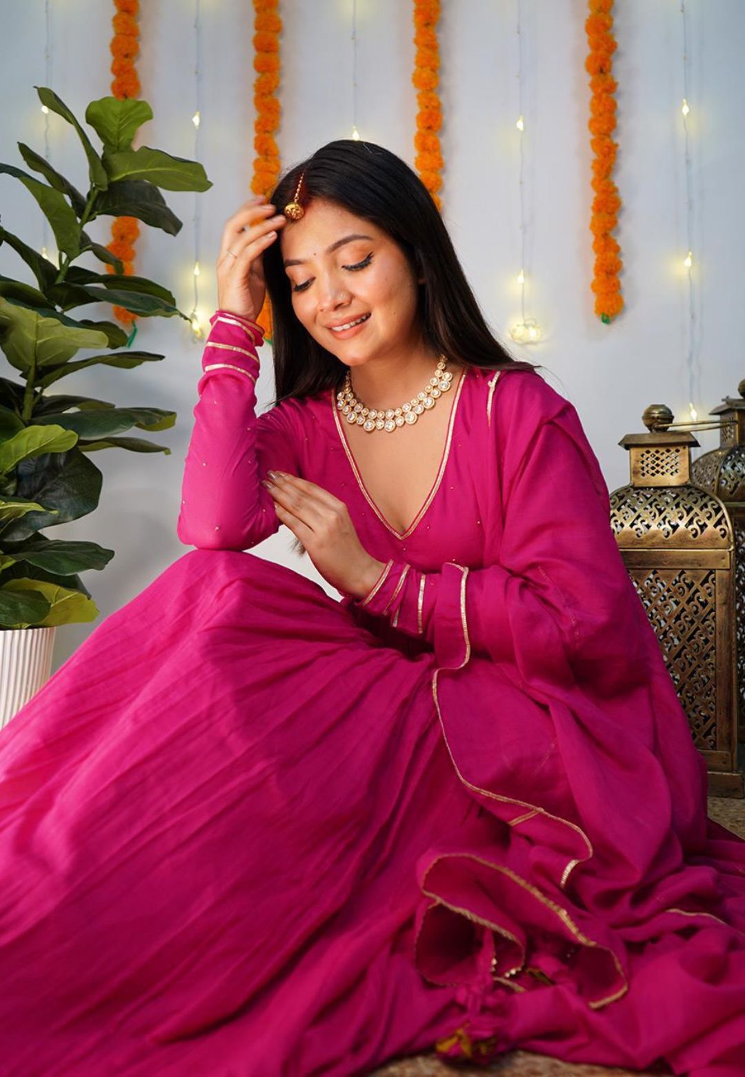RANI PINK MANIKA ANARKALI SUIT SET