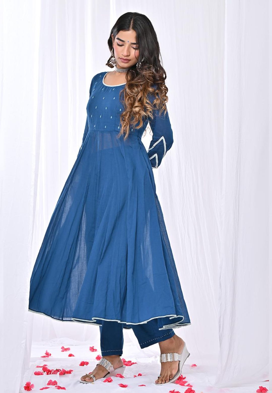 MANIKA BLUE ANARKALI SUIT SET