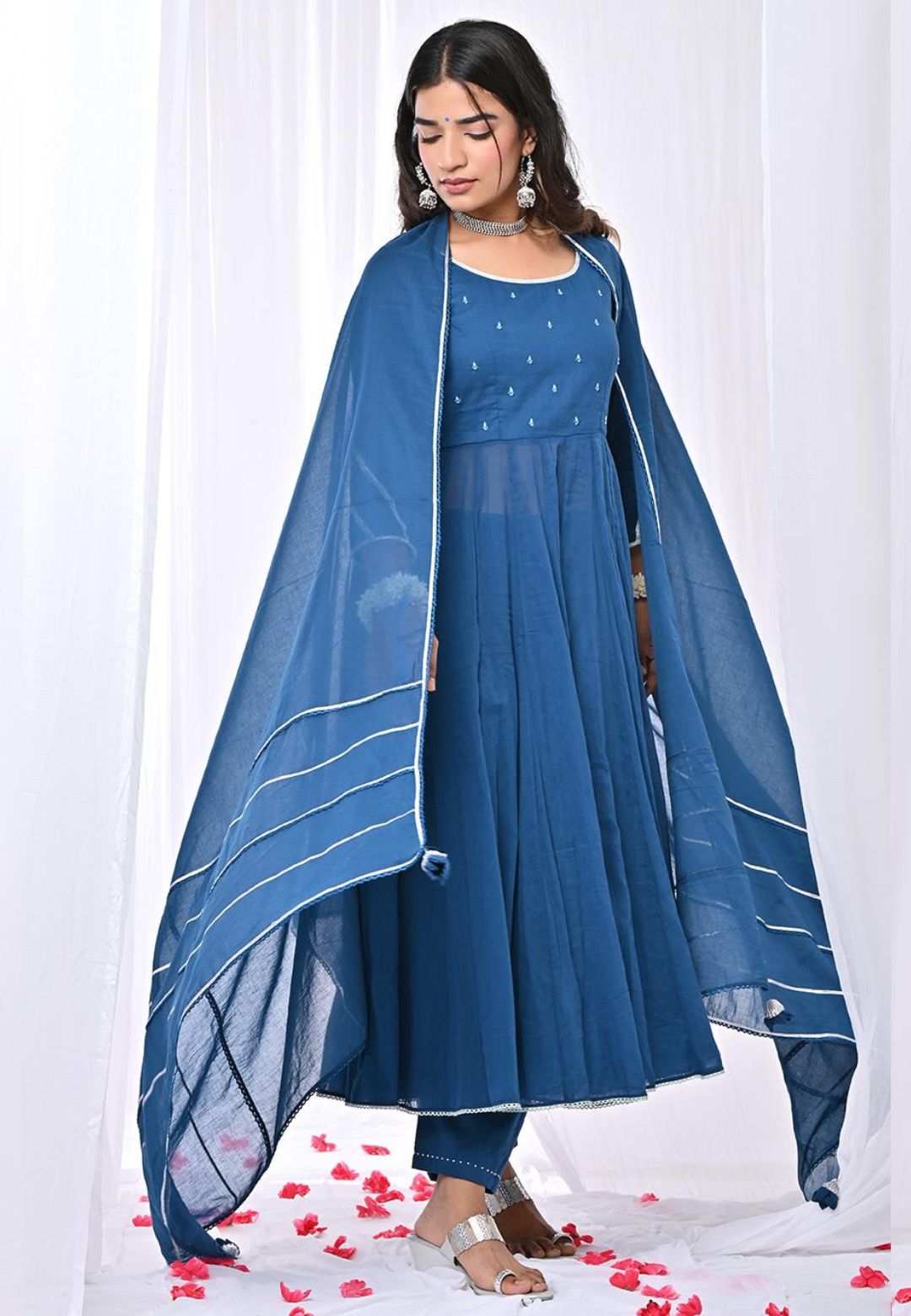 MANIKA BLUE ANARKALI SUIT SET
