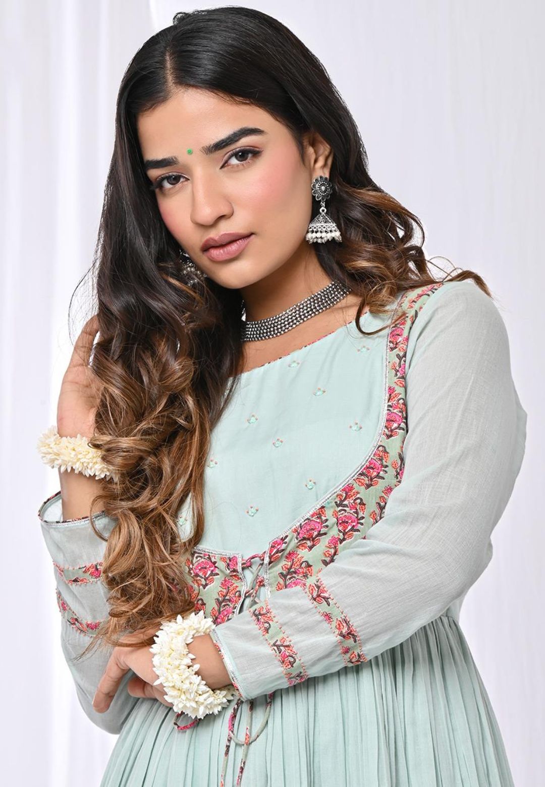 MINT GREEN ANARKALI SUIT SET