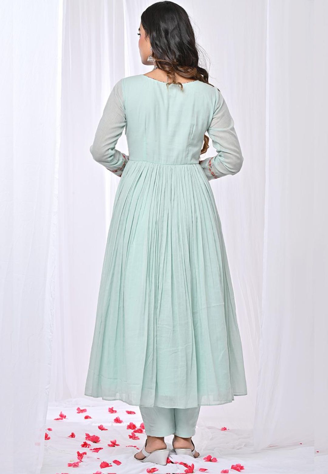 MINT GREEN ANARKALI SUIT SET