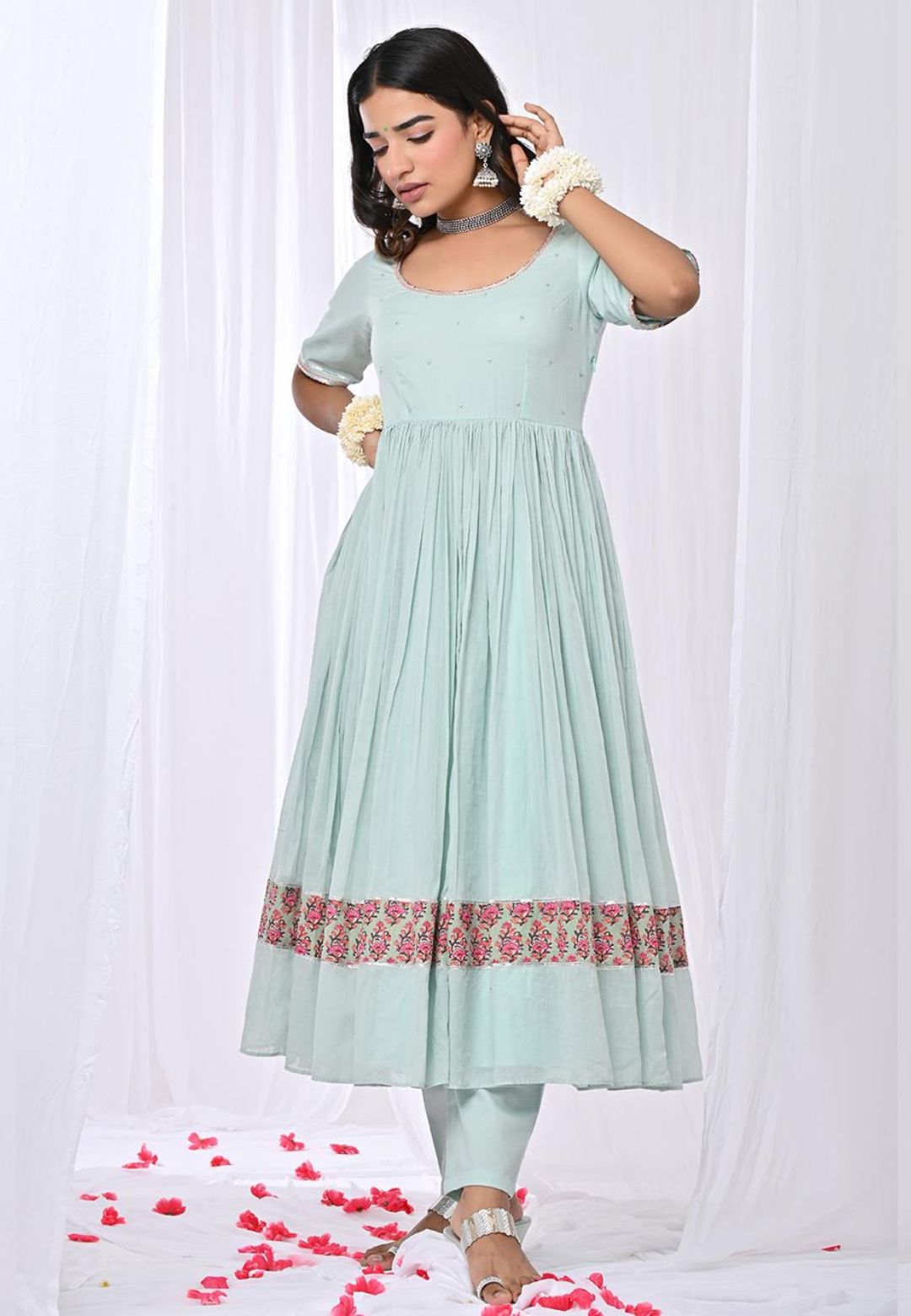 MINT GREEN MANIKA ANARKALI SUIT SET
