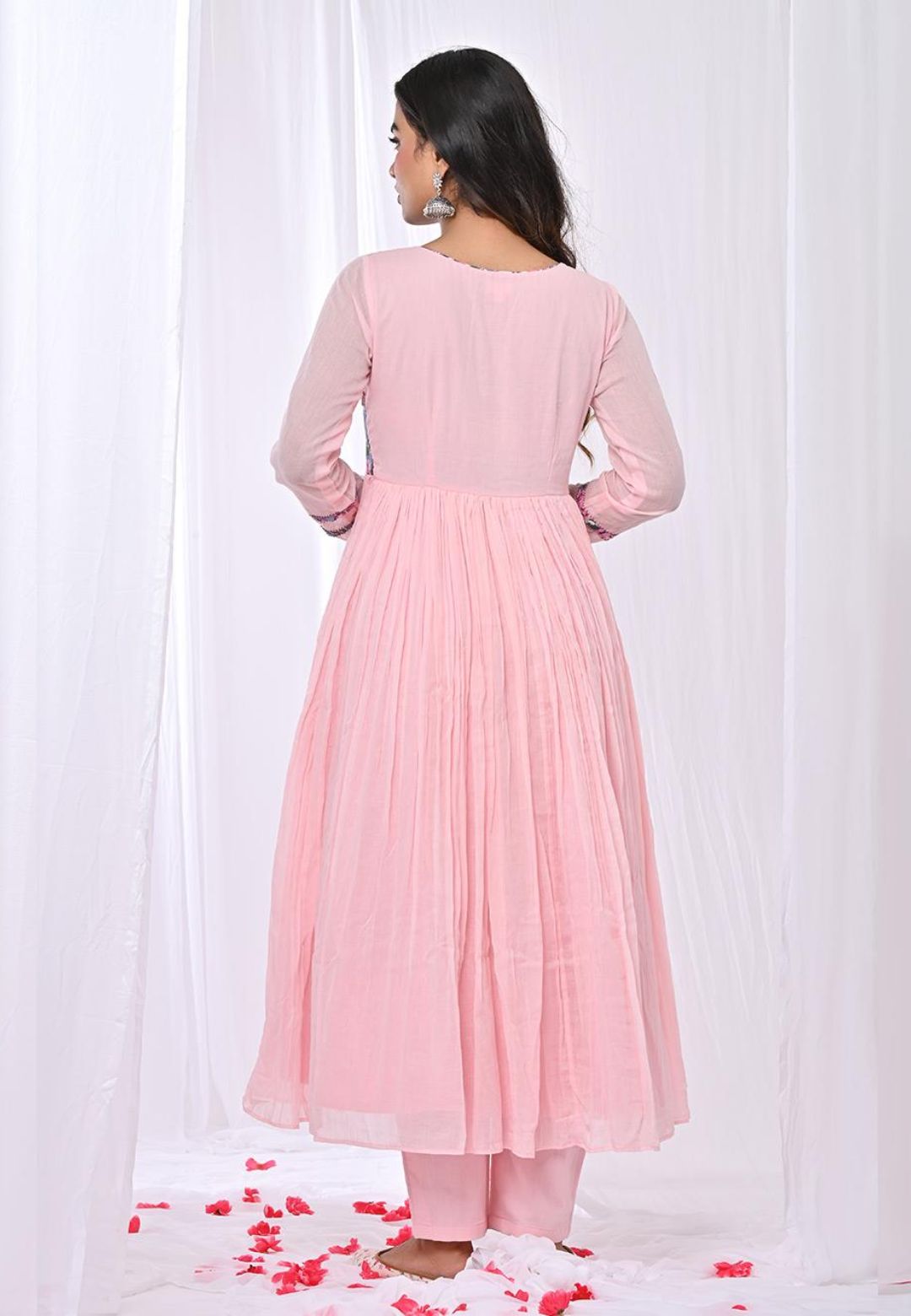 FLAMINGO PINK ANARKALI SUIT SET