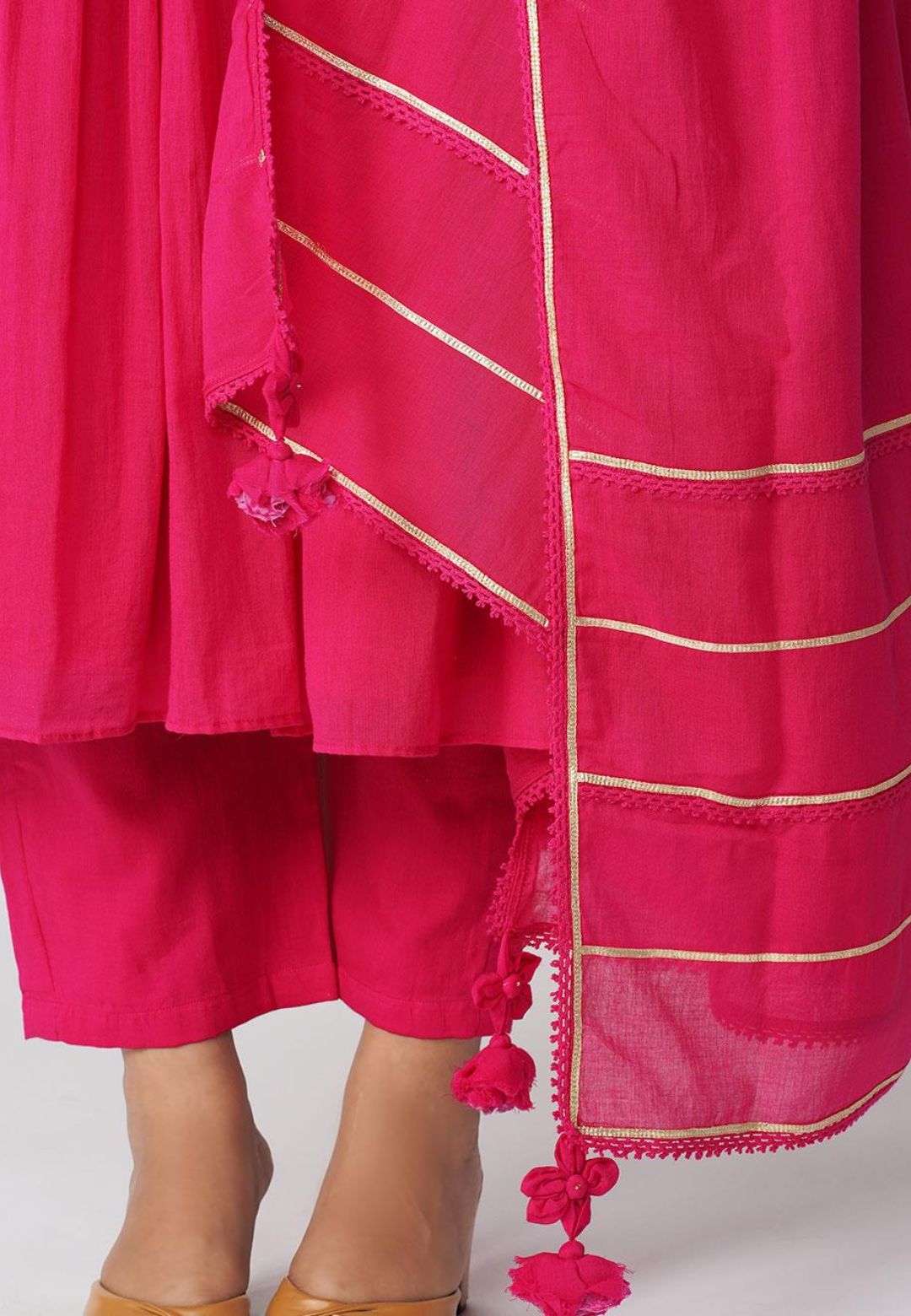 RANI PINK MANIKA GATHERED SUIT SET