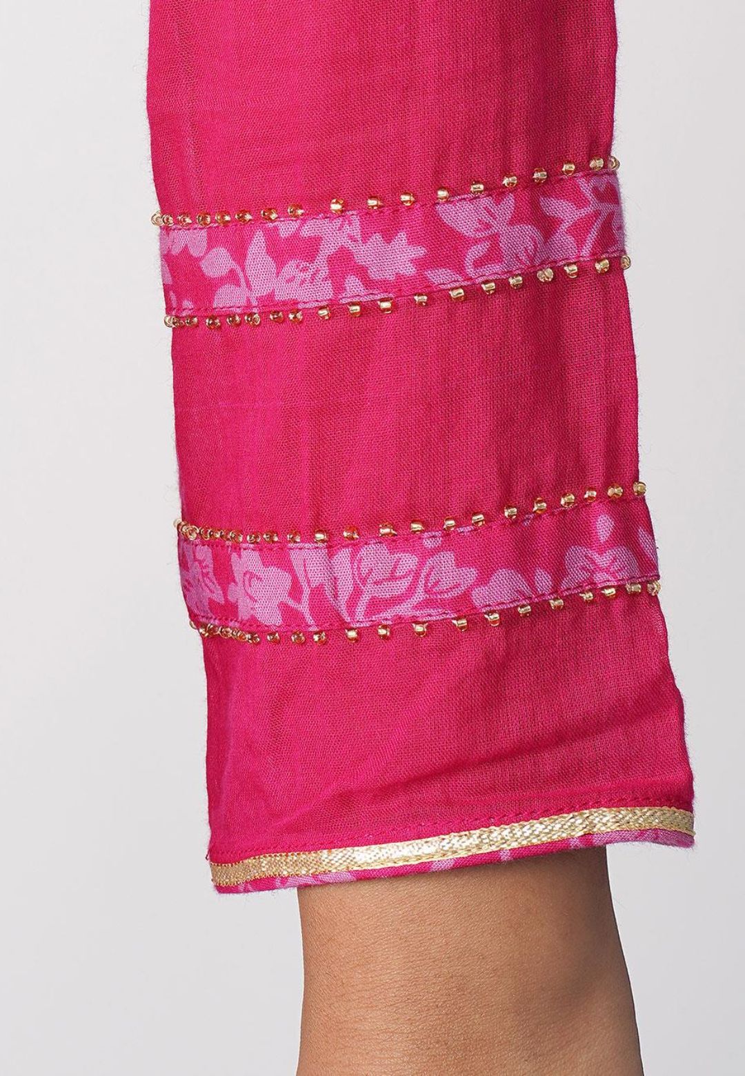 RANI PINK MANIKA GATHERED SUIT SET