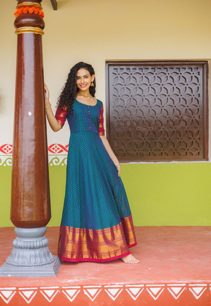 SAHANA TEAL BLUE ANARKALI DRESS