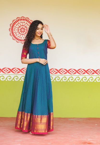 SAHANA TEAL BLUE ANARKALI DRESS