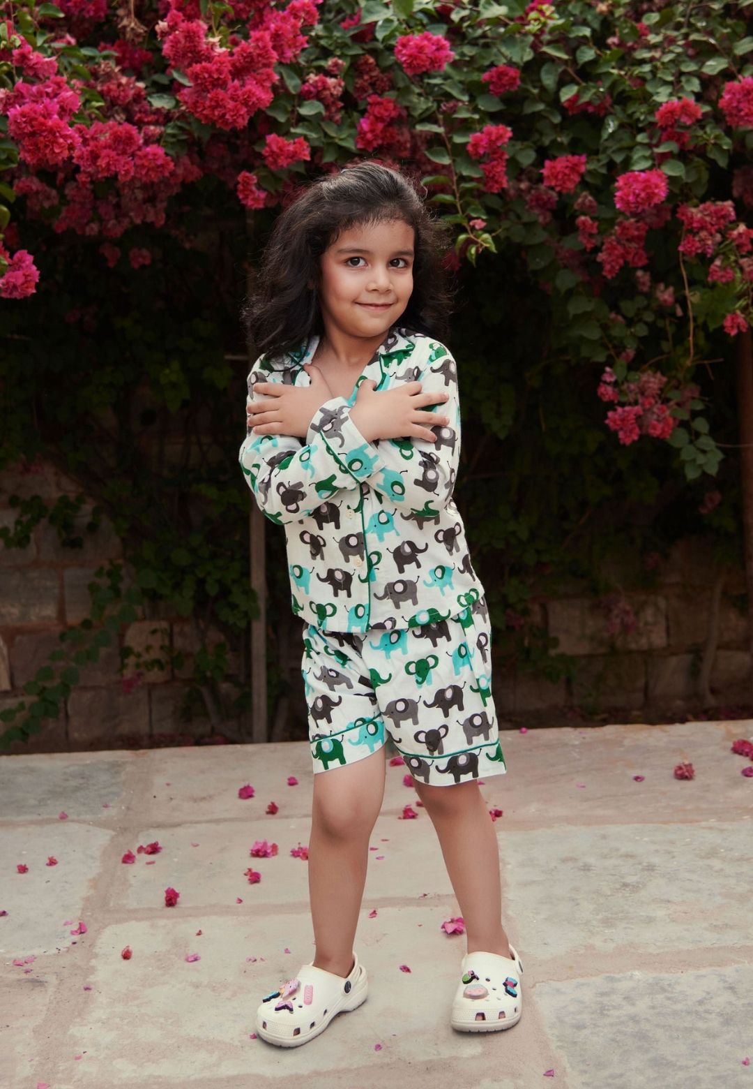 GREEN ELEPHANTS COTTON NIGHT SUIT