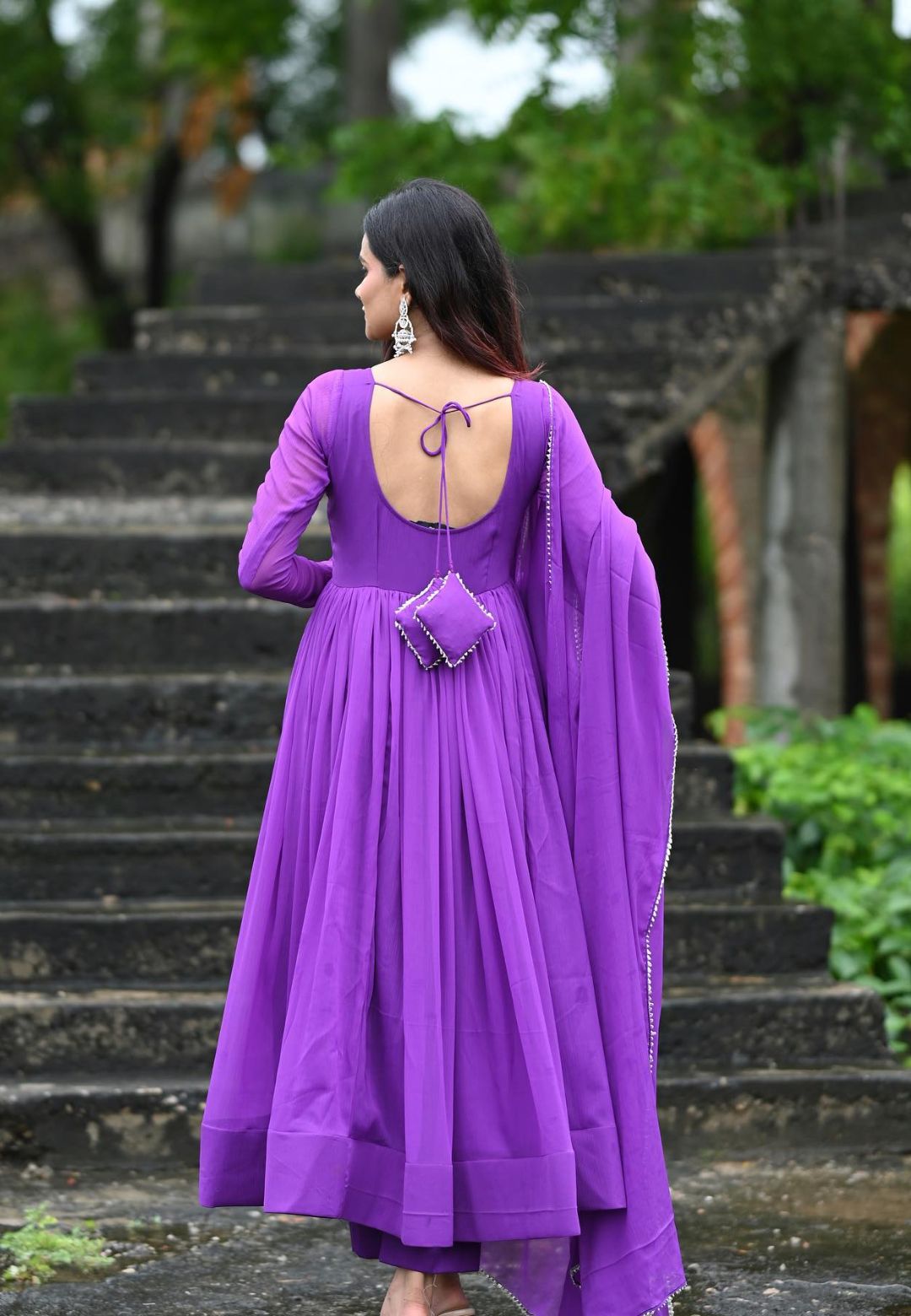 Plain chiffon hot sale anarkali