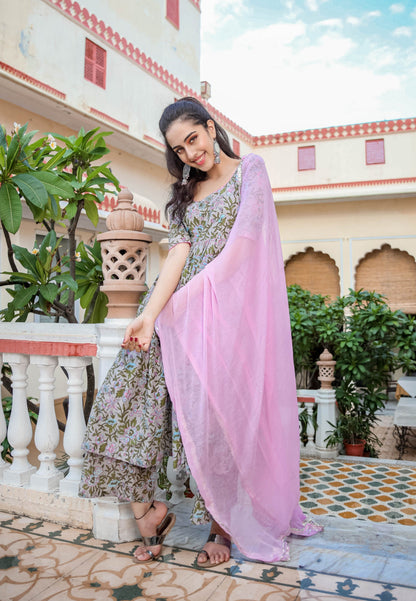 PINK FLORAL MERMAID SUIT SET