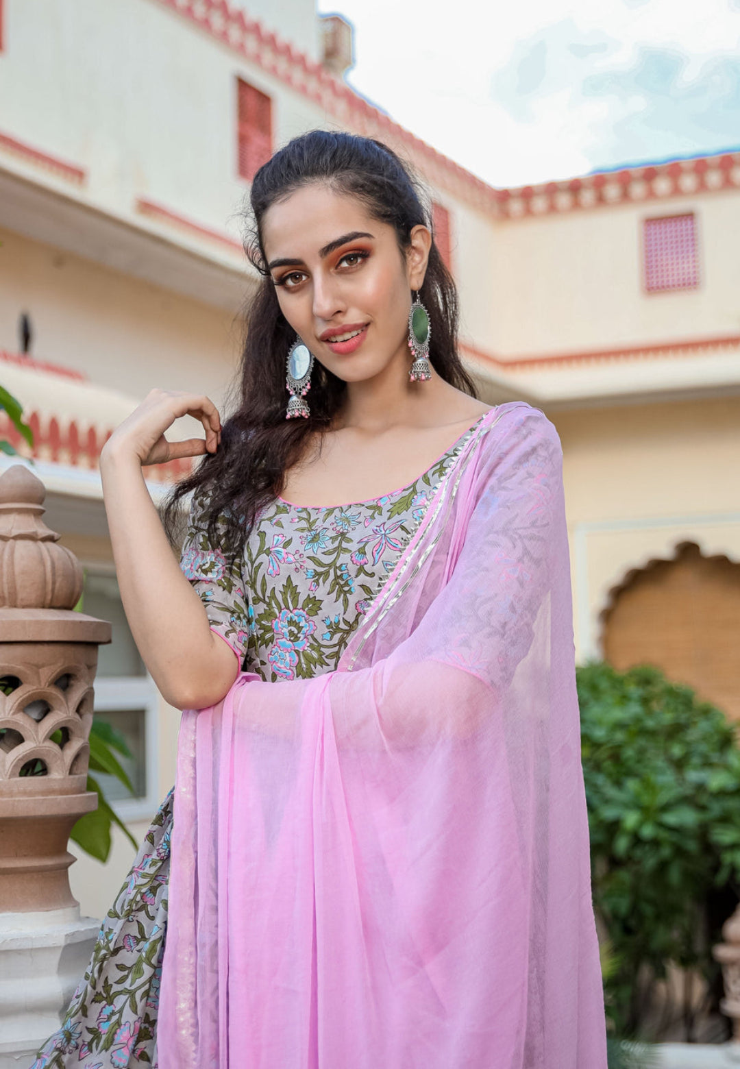 PINK FLORAL MERMAID SUIT SET