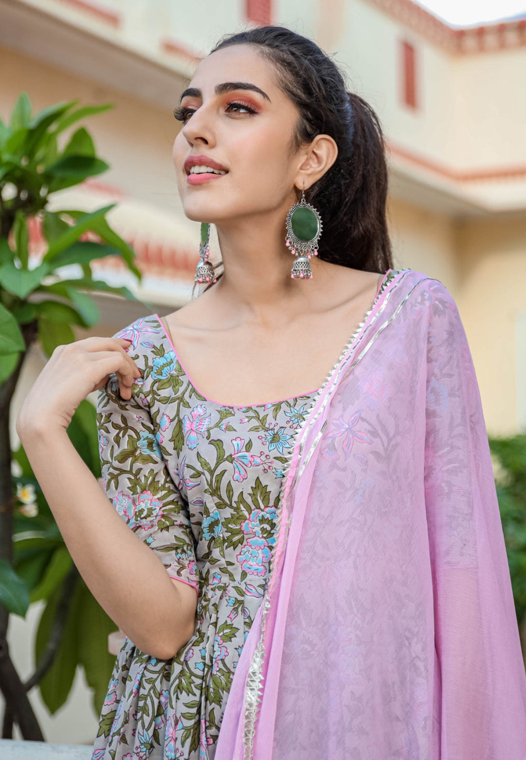 PINK FLORAL MERMAID SUIT SET