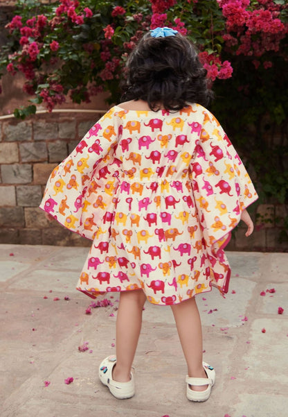 RUFFLES  ELEPHANT COTTON KAFTAN