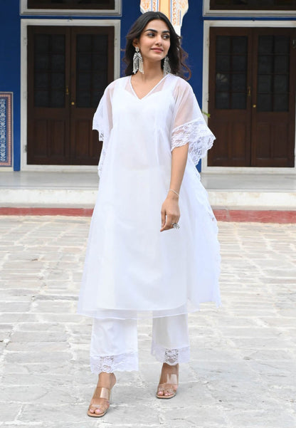 WHITE APSARA KAFTAN KURTA SET