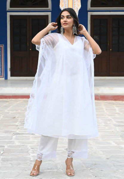 WHITE APSARA KAFTAN KURTA SET