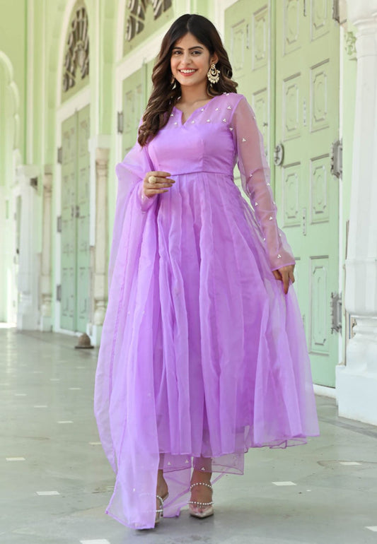 LILAC PURPLE ORGANZA SUIT SET