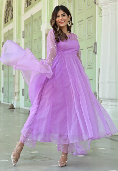 LILAC PURPLE ORGANZA SUIT SET