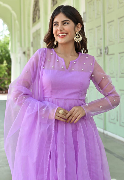 LILAC PURPLE ORGANZA SUIT SET