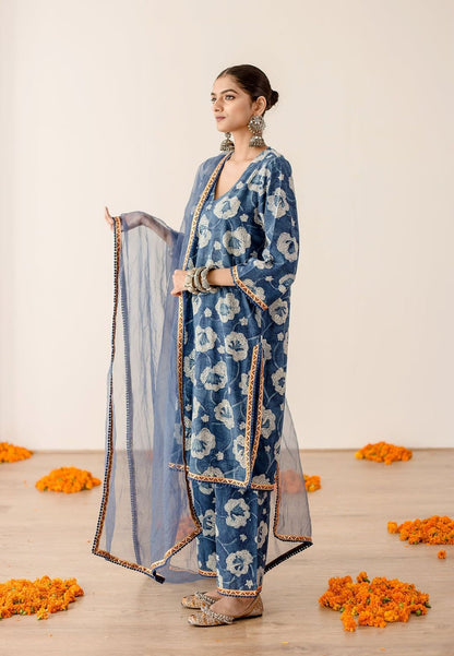 BLUE DIYA PURE COTTON SUIT SET