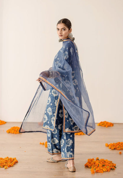BLUE DIYA PURE COTTON SUIT SET