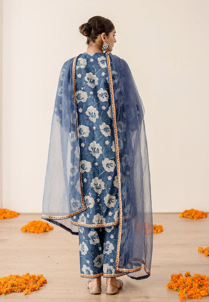 BLUE DIYA PURE COTTON SUIT SET