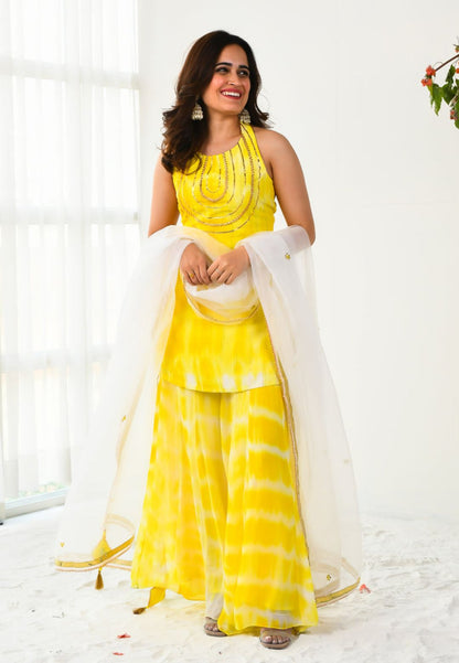 YELLOW RANG GEORGETTE SUIT SET