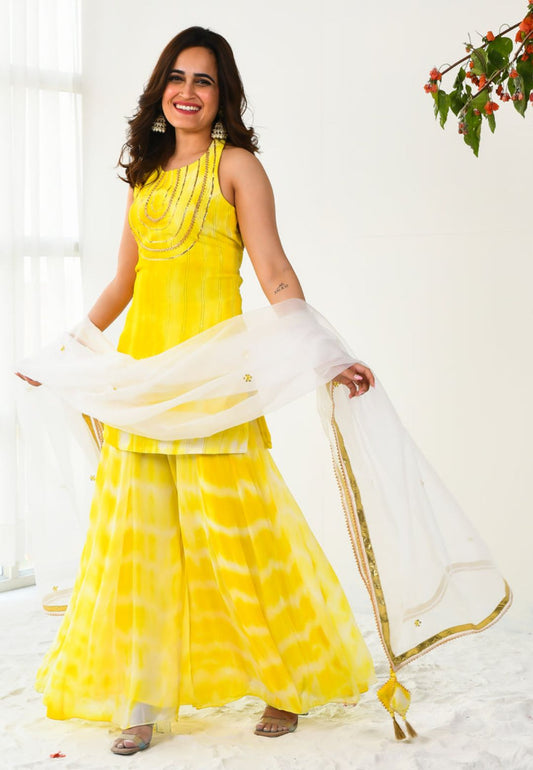 YELLOW RANG GEORGETTE SUIT SET