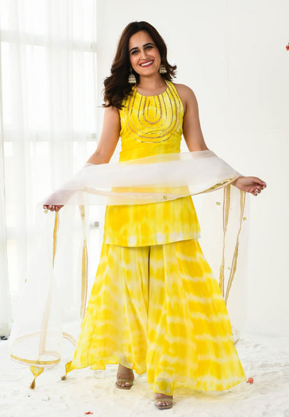 YELLOW RANG GEORGETTE SUIT SET