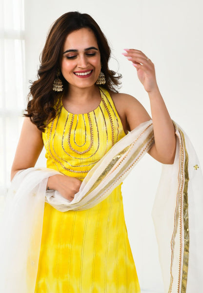 YELLOW RANG GEORGETTE SUIT SET