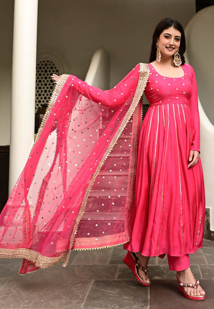 PINK KRISH COTTON SILK SUIT SET