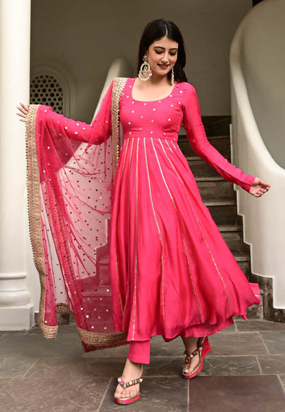 PINK KRISH COTTON SILK SUIT SET