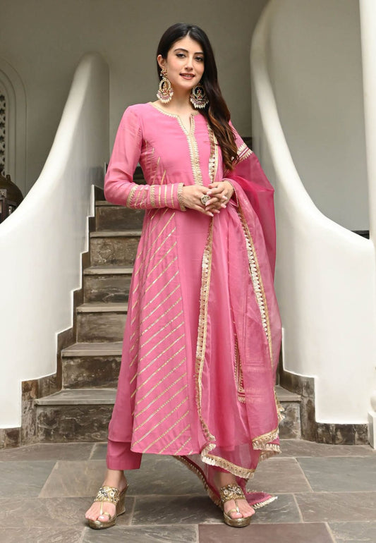 PINK JANKI GEORGETTE SUIT SET