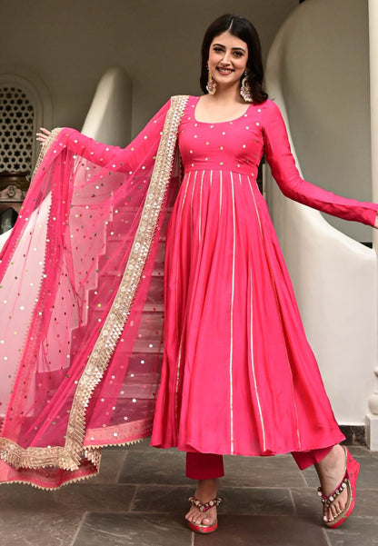 PINK KRISH COTTON SILK SUIT SET