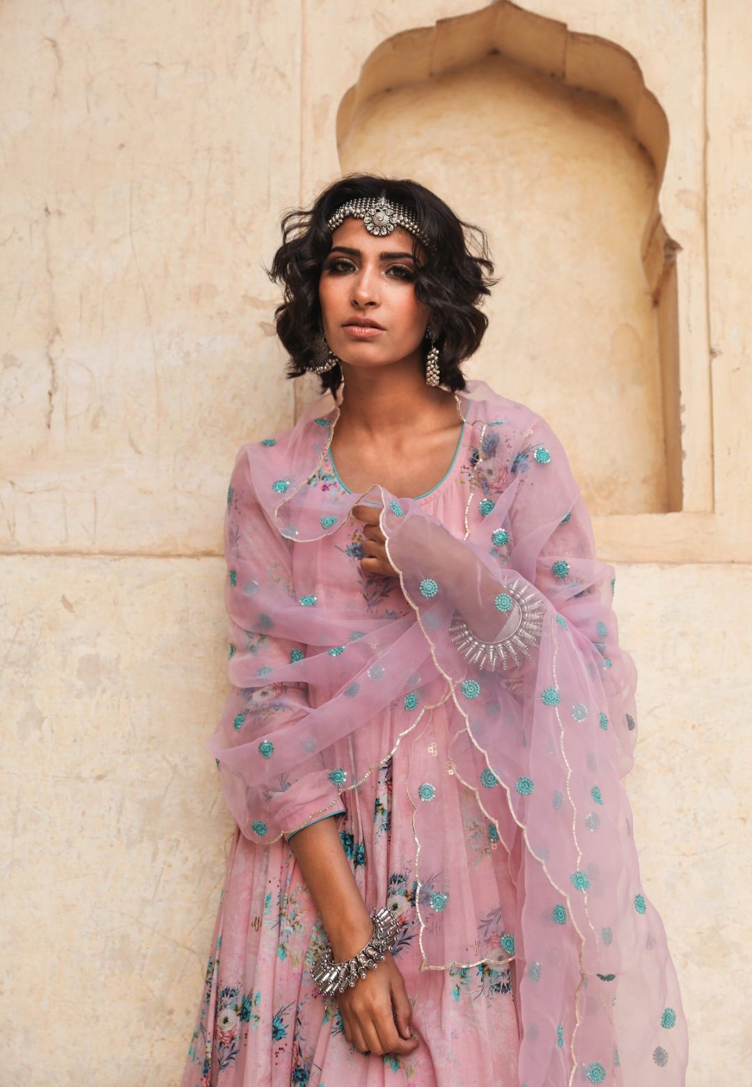 PINK GUL PURE COTTON ANARKALI SUIT SET
