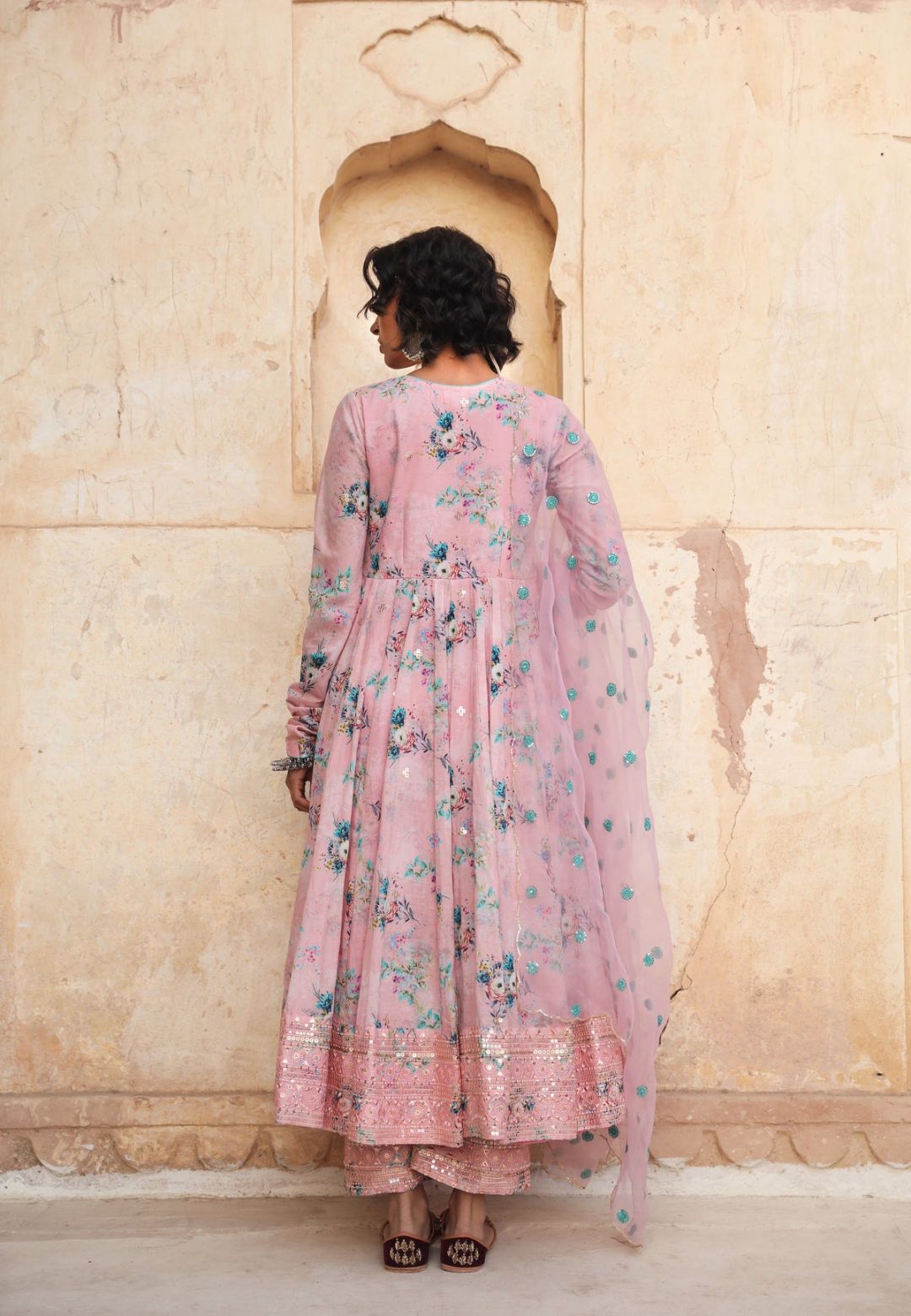 PINK GUL PURE COTTON ANARKALI SUIT SET