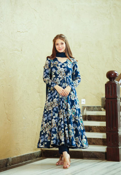 BLUE ORCHID RAYON COTTON SUIT SET